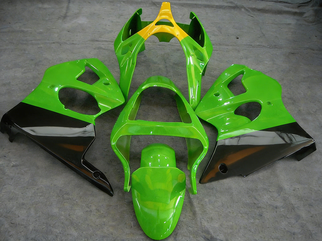 Amotopart Kawasaki 2000-2002 ZX6R 636 & 2005-2008 ZZR600 Green Fairing Kit