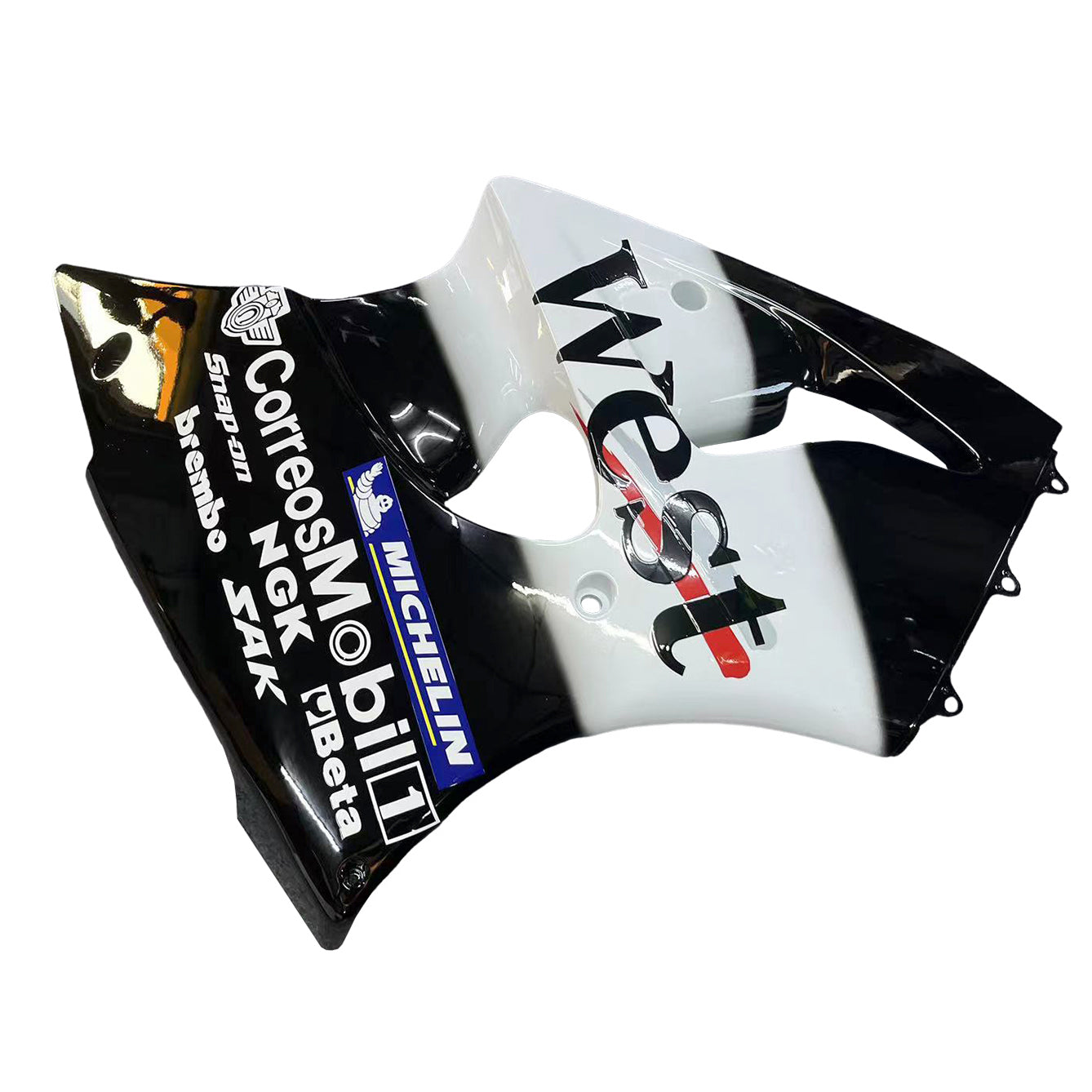 Amotopart Kawasaki 2000-2002 Zx6R 636/ZZR600 2005-2008 Fairing Black&White Kit