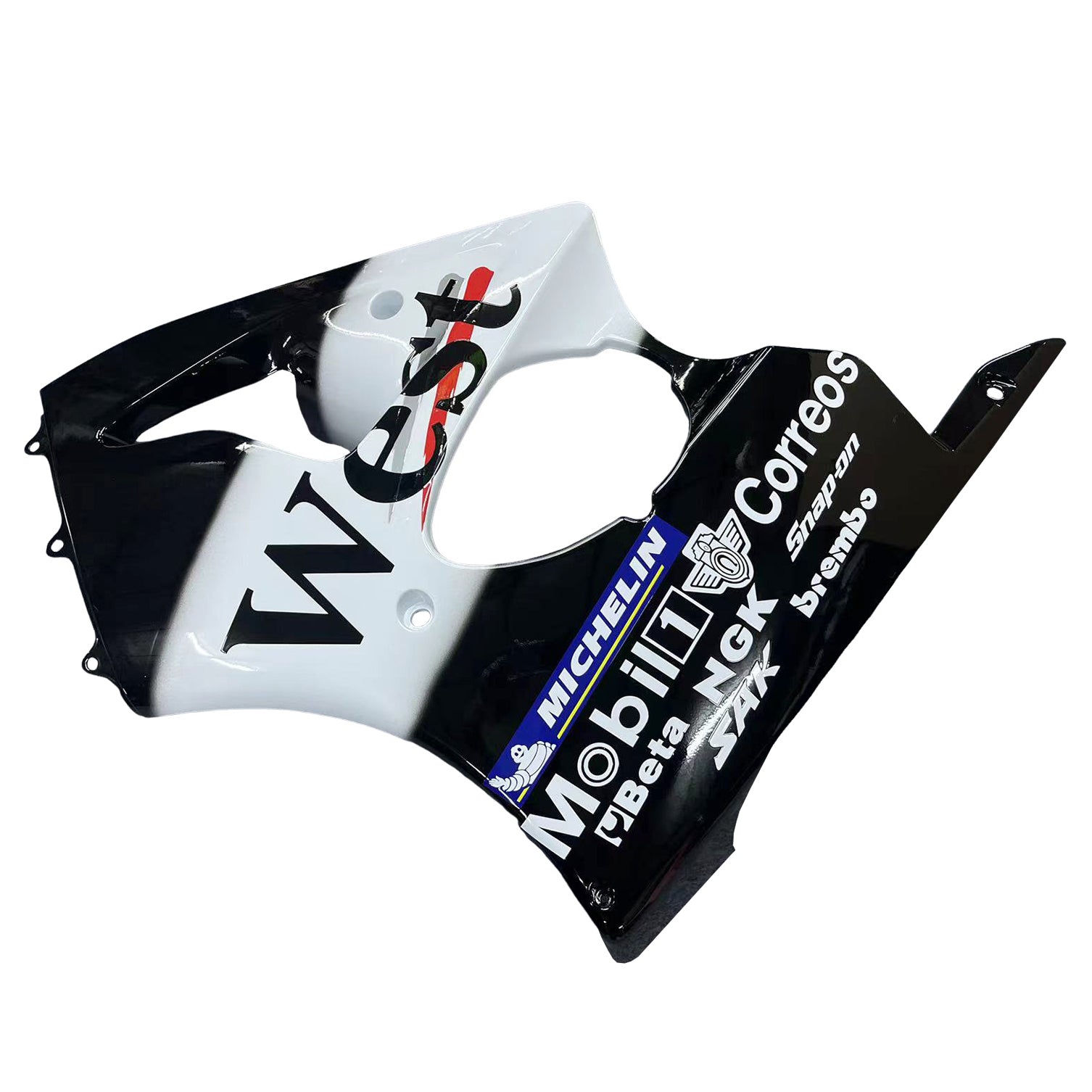 Amotopart Kawasaki 2000-2002 Zx6R 636/ZZR600 2005-2008 Fairing Black&White Kit