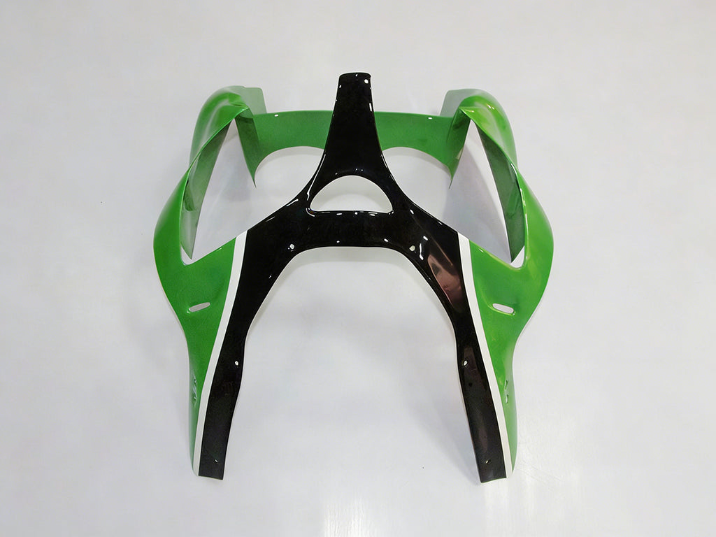 Amotopart 2000-2002 Kawasaki ZX6R 636 2005-2008 Kawasaki ZZR600 Green Black White Fairing Kit