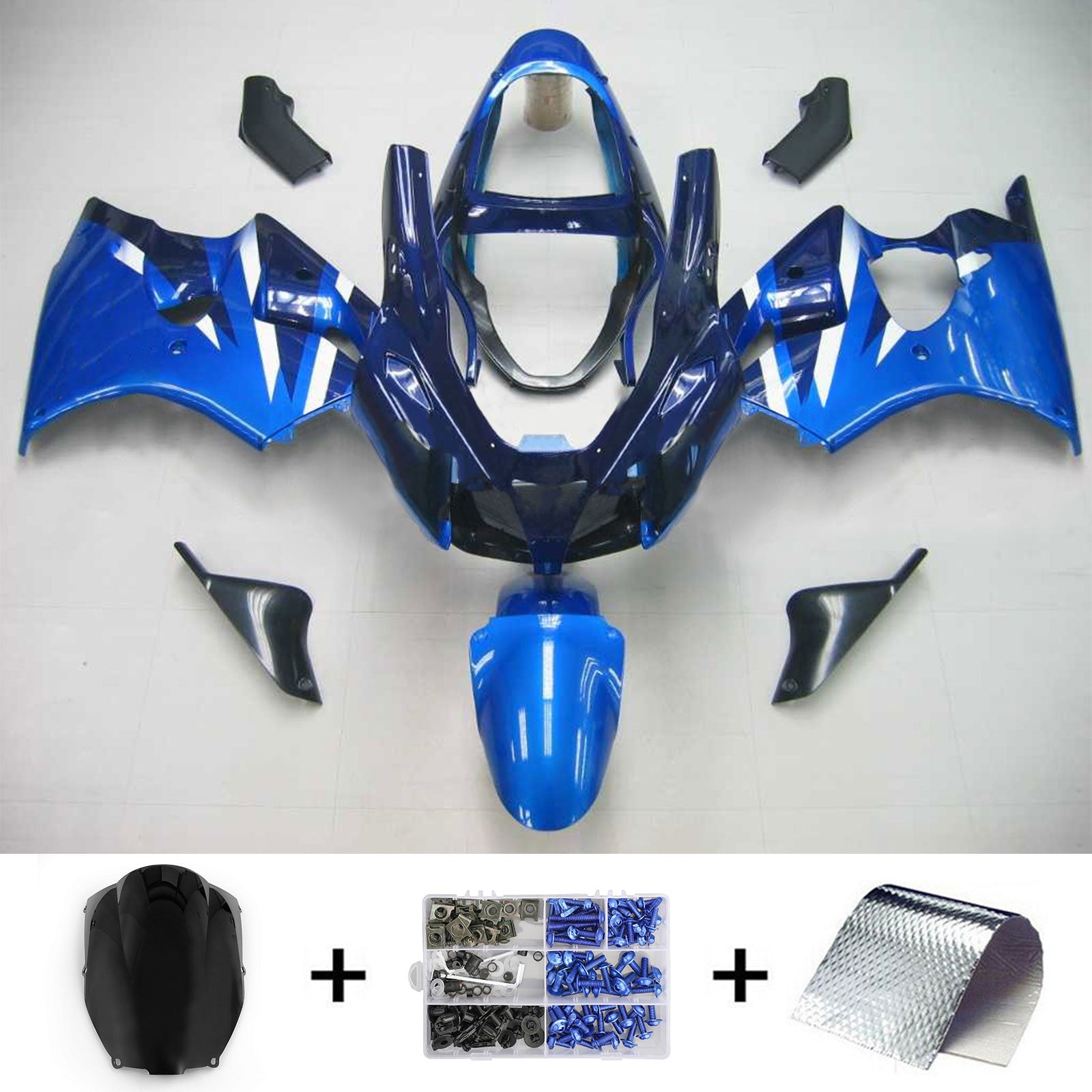 Amotopart 2000-2002 Kawasaki ZX6R 636 & 2005-2008 Kawasaki ZZR600 Bue