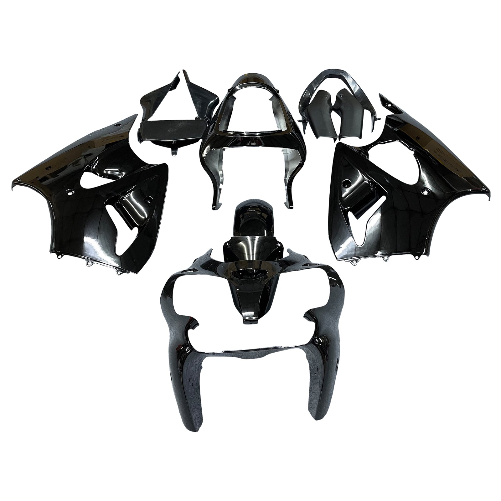 Amotopart Kawasaki 2000-2002 Zx6R 636/ZZR600 2005-2008 Fairing Gloss Black Kit