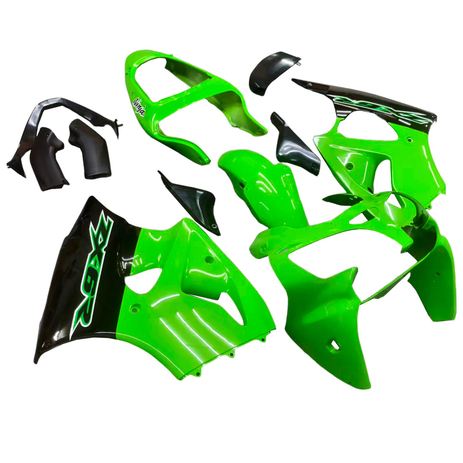 Amotopart Kawasaki 2000-2002 ZX6R 636/ZZR600 2005-2008 Verziehung Gloss Green Kit