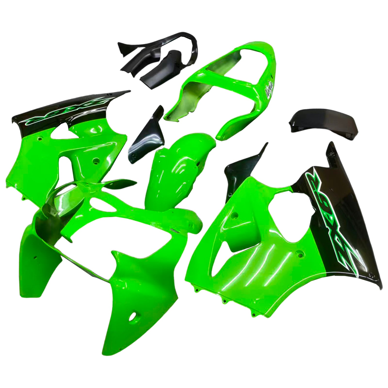 Amotopart Kawasaki 2000-2002 ZX6R 636/ZZR600 2005-2008 Verziehung Gloss Green Kit