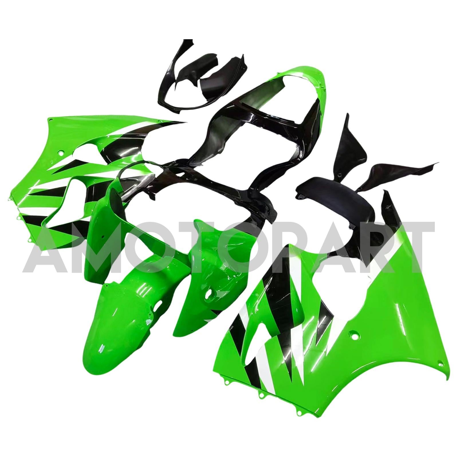 Amotopart Kawasaki 2000-2002 ZX6R 636/ZZR600 2005-2008 Verziehung Schwarzes Grün Kit