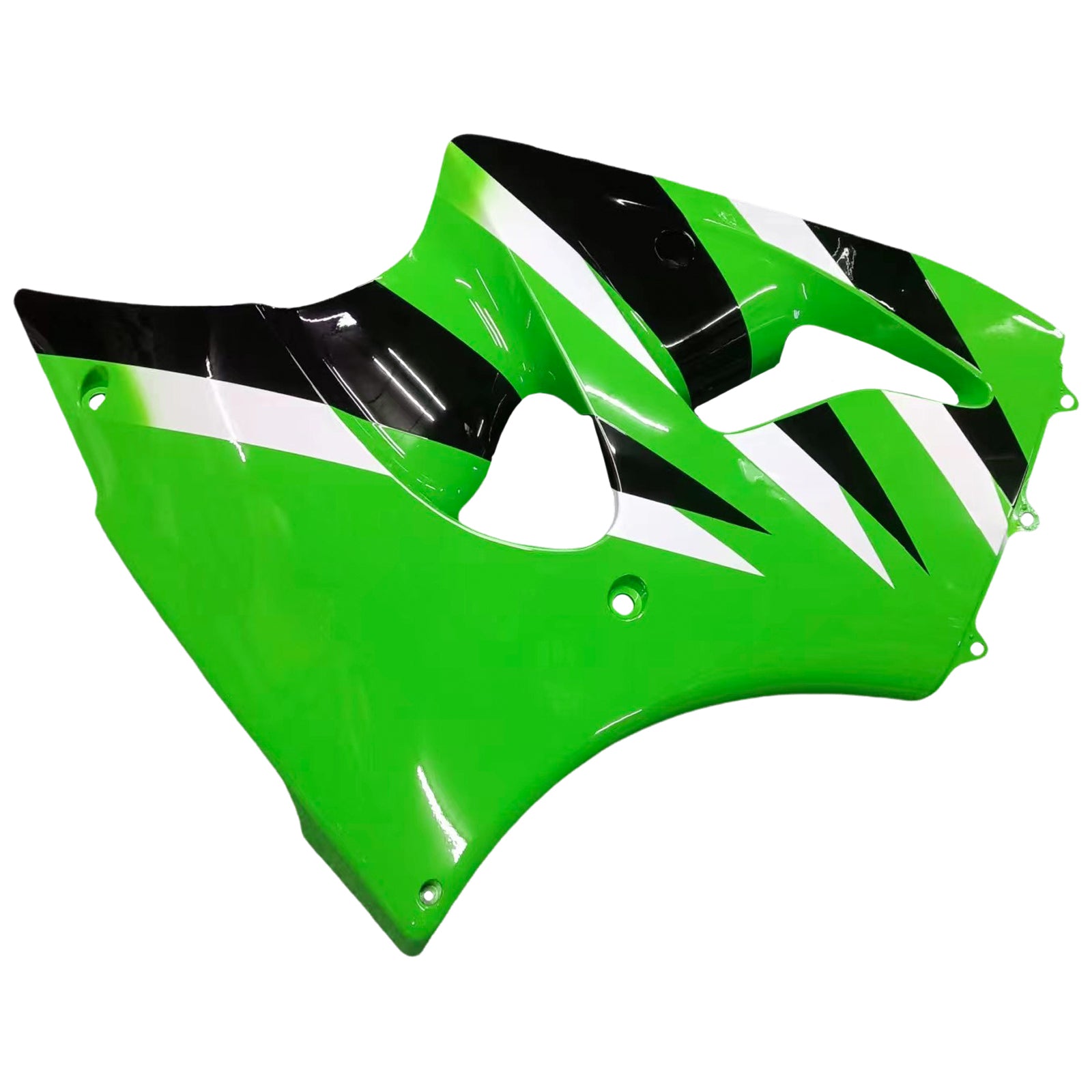 Amotopart Kawasaki 2000-2002 Zx6R 636/ZZR600 2005-2008 Fairing Black Green Kit