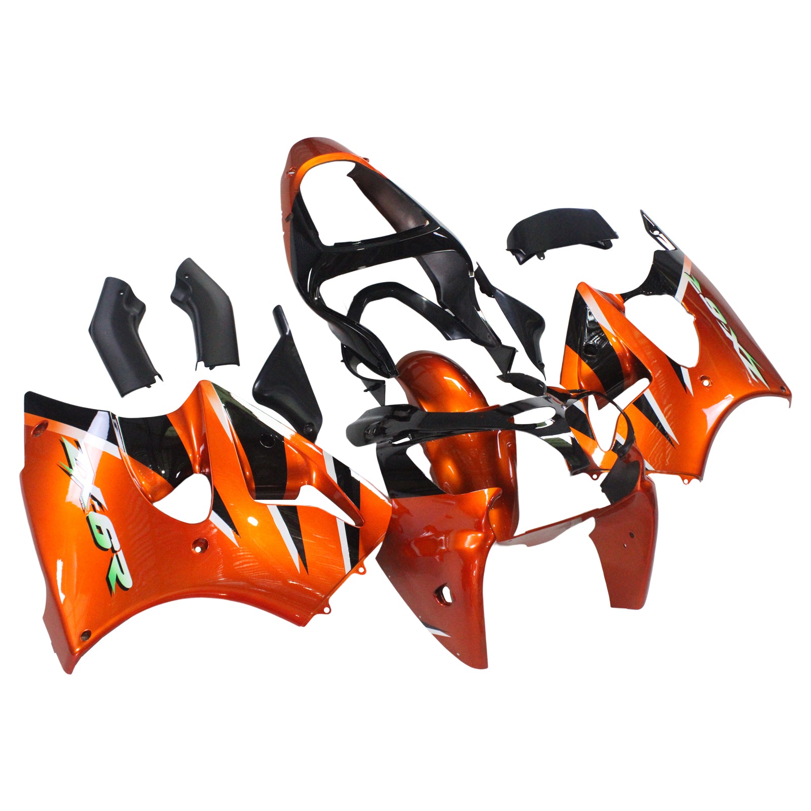 Amotopart Kawasaki 2000-2002 Zx6R 636/ZZR600 2005-2008 Fairing Orange Black Kit