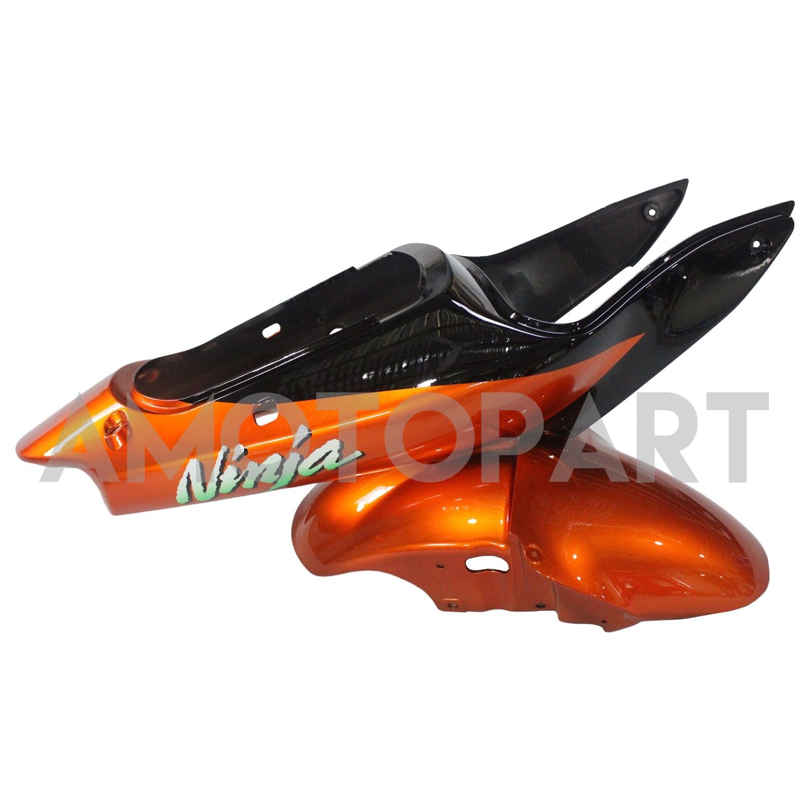 Amotopart Kawasaki 2000-2002 Zx6R 636/ZZR600 2005-2008 Carenado Naranja Negro Kit