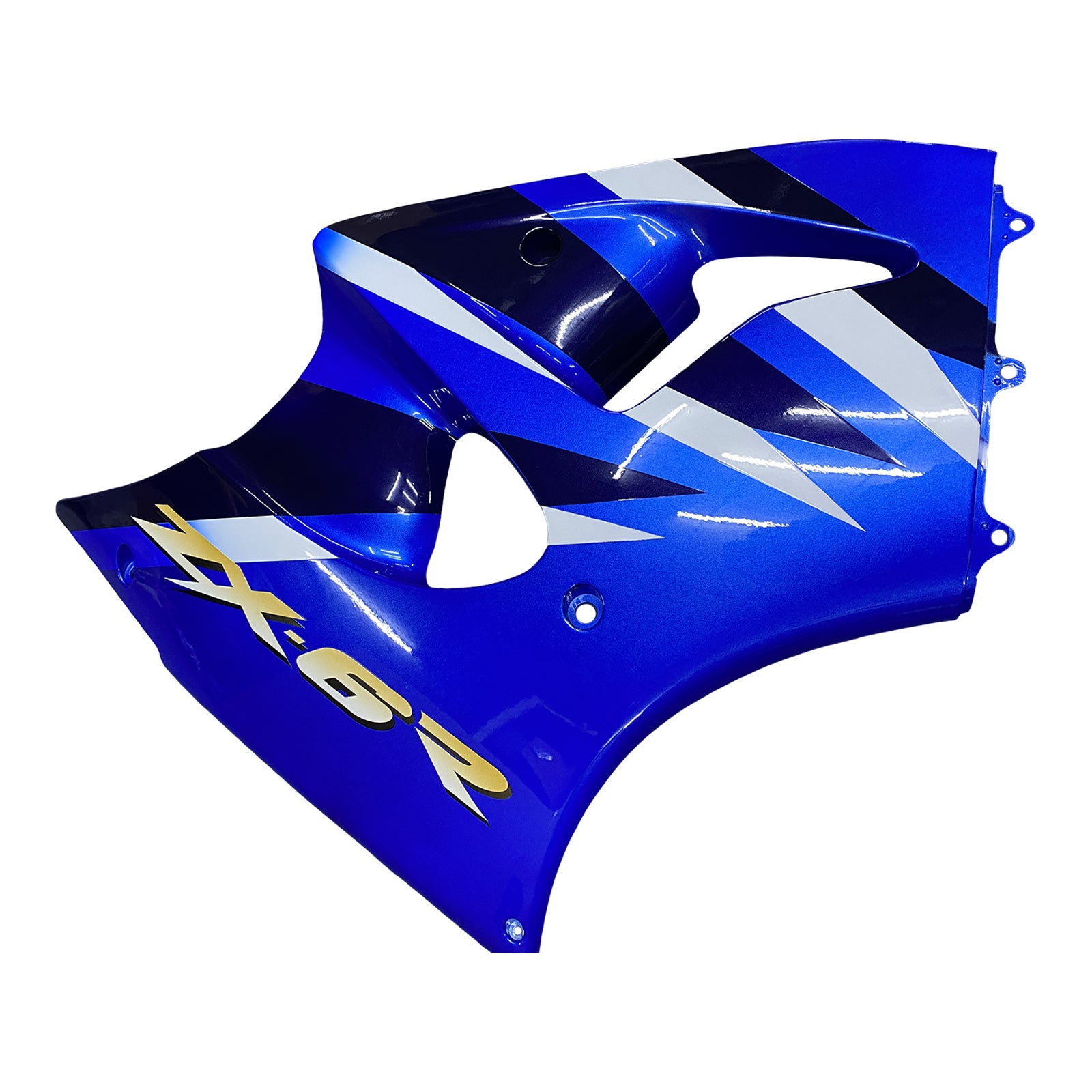 Amotopart ZX6R 636 2000–2002 ZZR600 2005–2008 Kawasaki Blau mit gelbem Logo Verkleidungsset