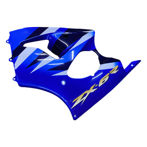 Amotopart ZX6R 636 2000-2002 ZZR600 2005-2008 Kawasaki Kit carena blu con logo giallo