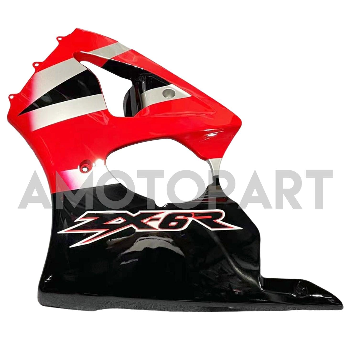 Amotopart ZX6R 636 2000-2002 ZZR600 2005-2008 Kawasaki Kit carena rosso e argento