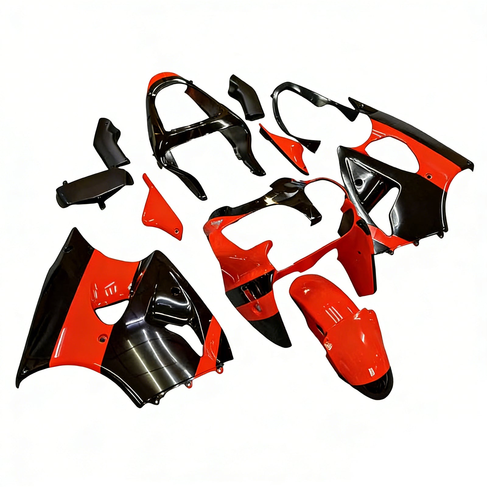 Amotopart 2000-2002 Kawasaki ZX6R 636 & 2005-2008 ZZR600 oranje zwarte kuipset