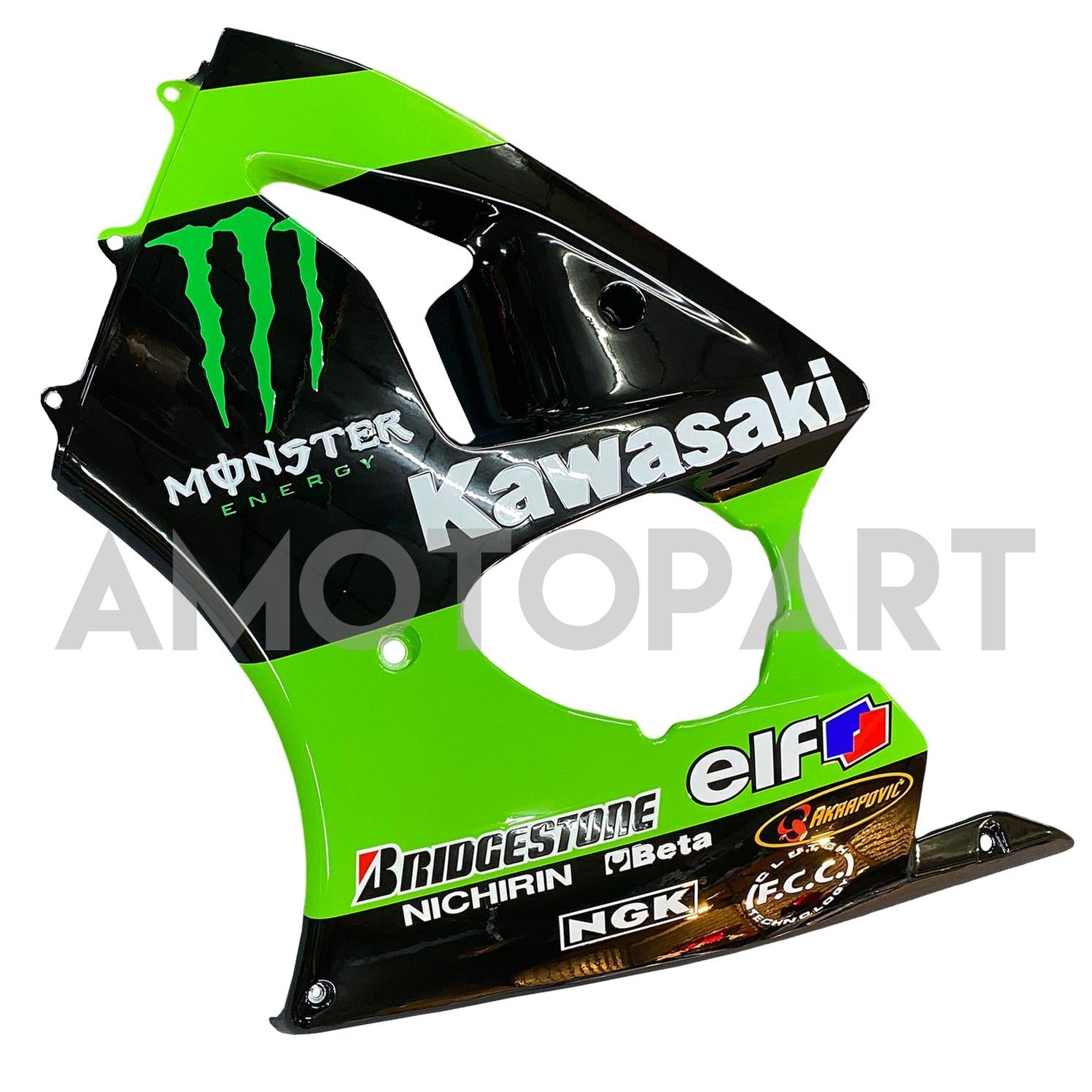 Amotopart 2000-2002 Kawasaki ZX6R 636 & 2005-2008 Kawasaki ZZR600 Green Fairing Kit