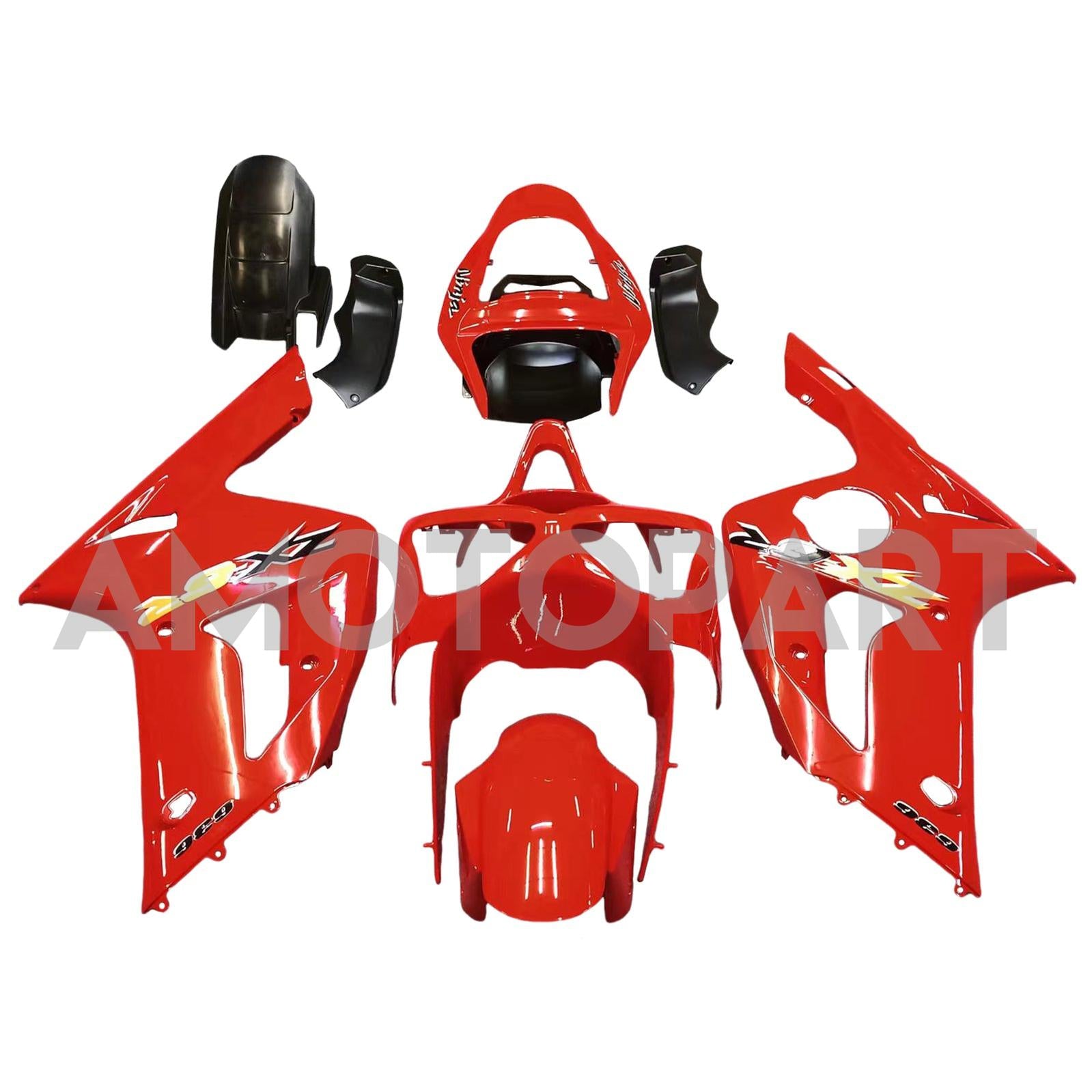 Amotopart 2003-2004 Kawasaki ZX6R Fairing Red Kit