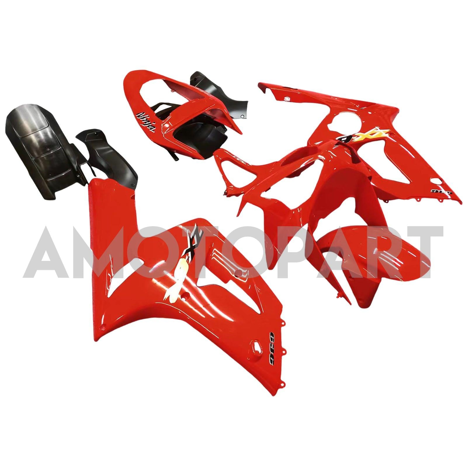 Amotopart 2003-2004 Kawasaki ZX6R Verkleidung Red Kit