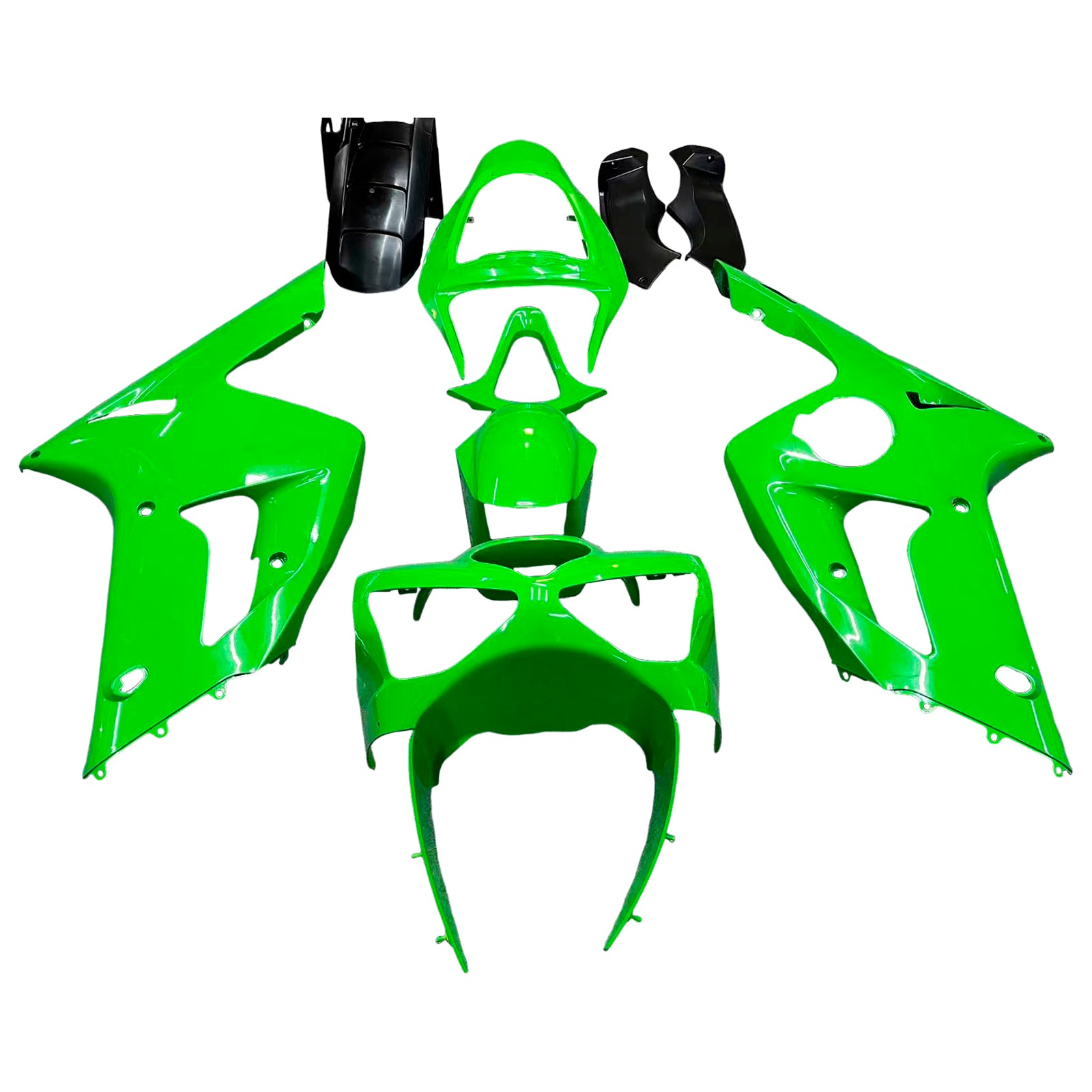 Amotopart 2003-2004 Kawasaki ZX6R Kit de carenado verde