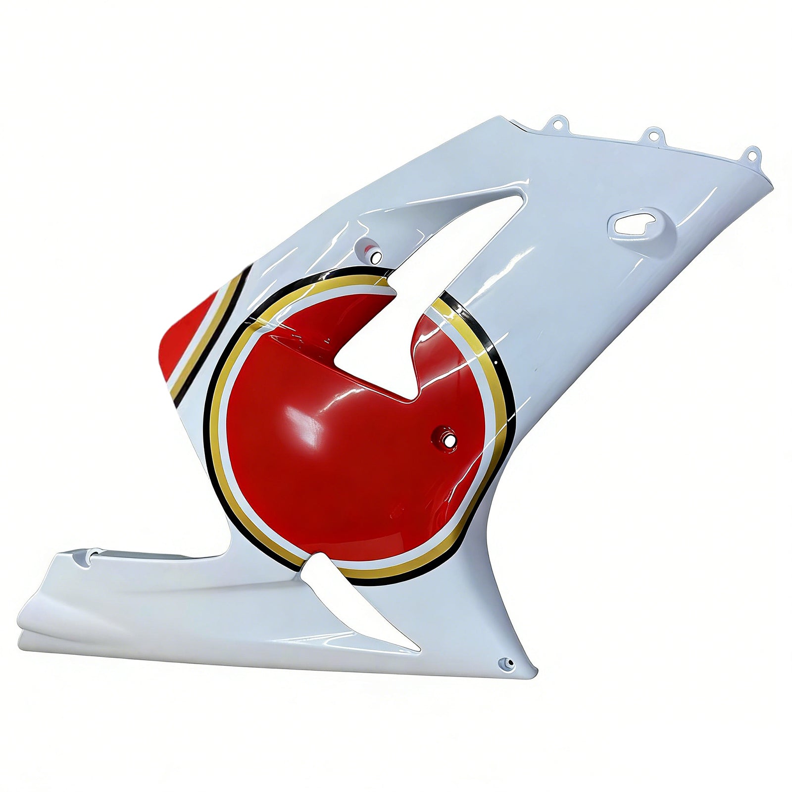 Amotopart 2003-2004 Kawasaki ZX6R フェアリング マルチ ホワイト&レッド キット