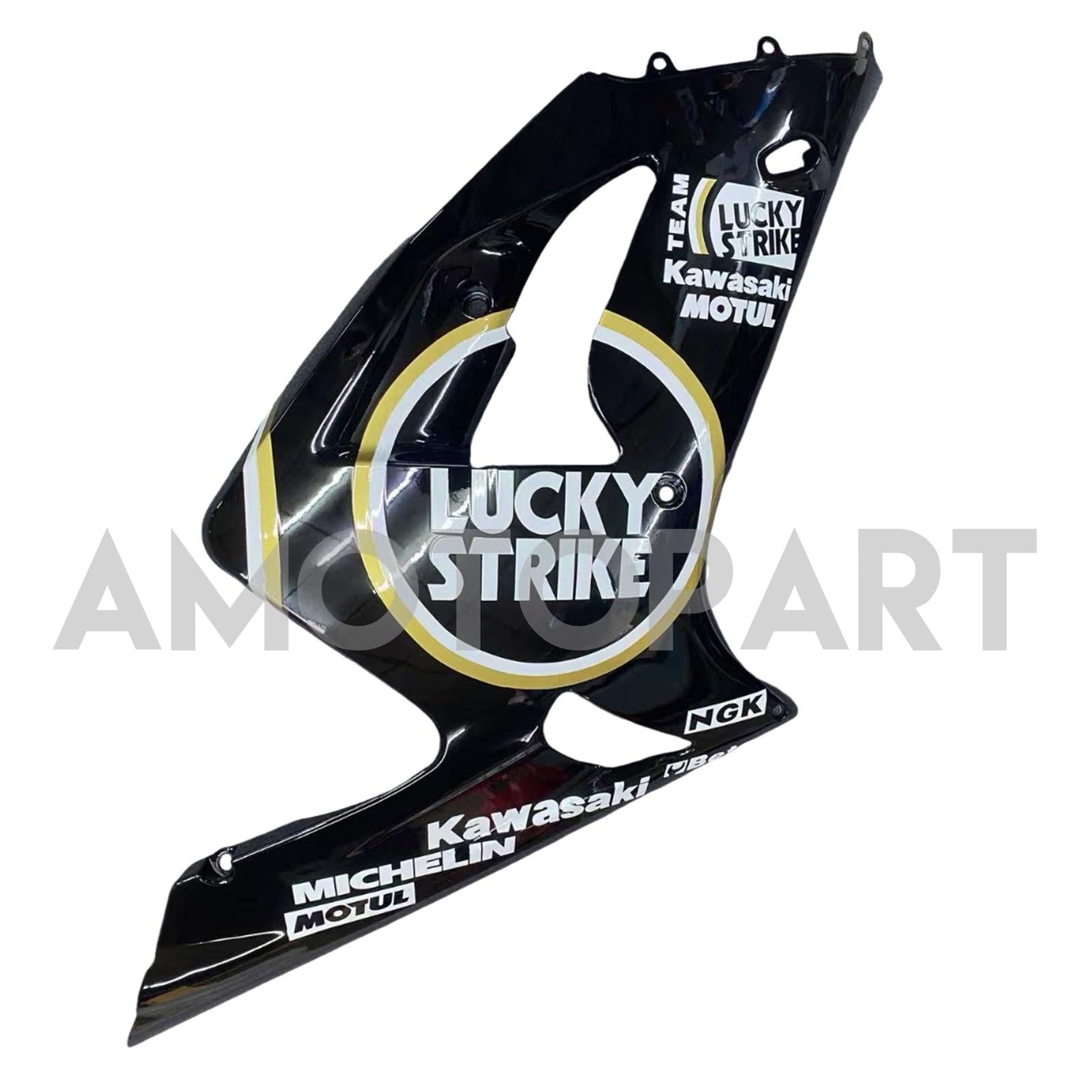 Amotopart 2003-2004 Kawasaki ZX6R 636 Black White Fairing Zestaw