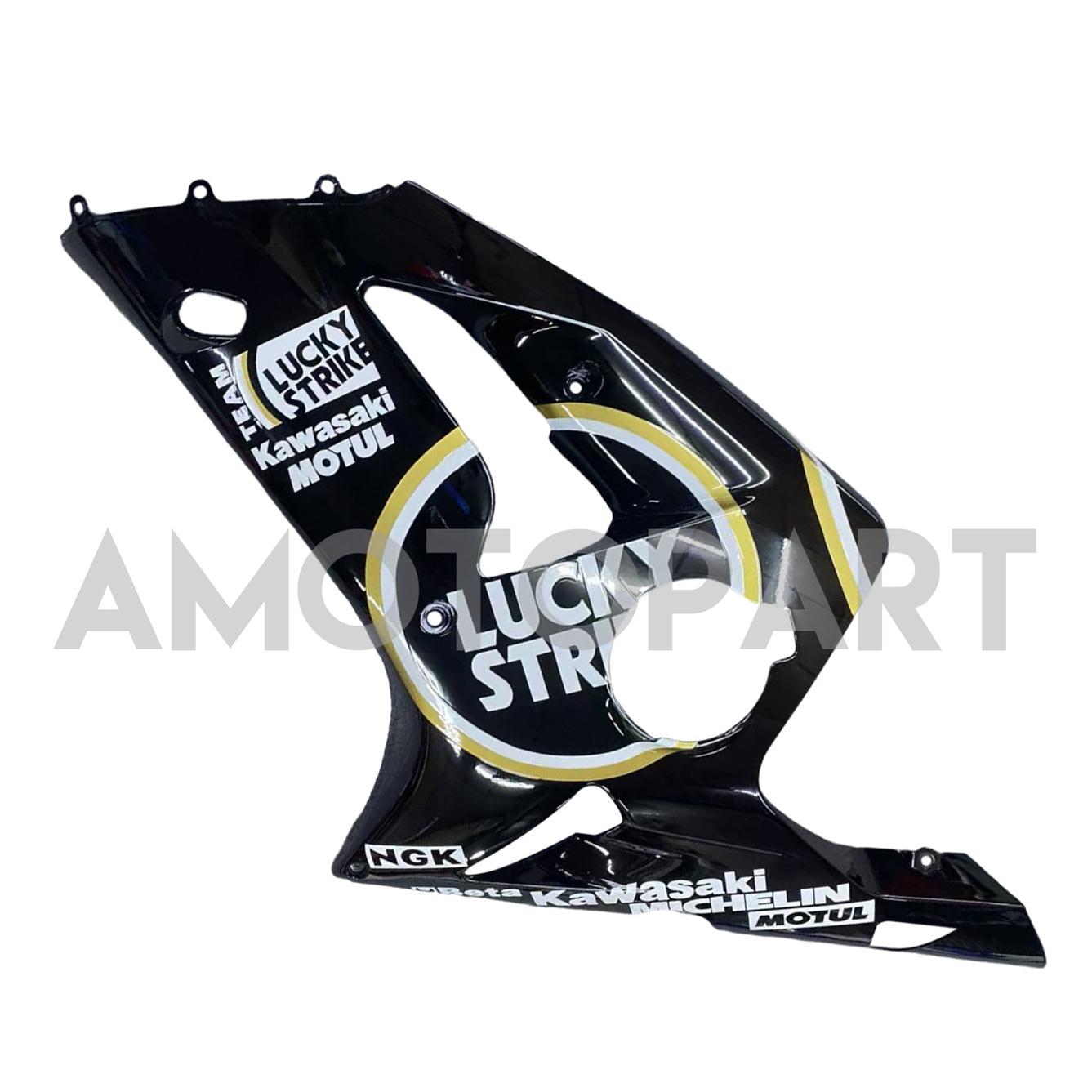 Amotopart 2003-2004 Kawasaki ZX6R 636 Black White Fairing Zestaw