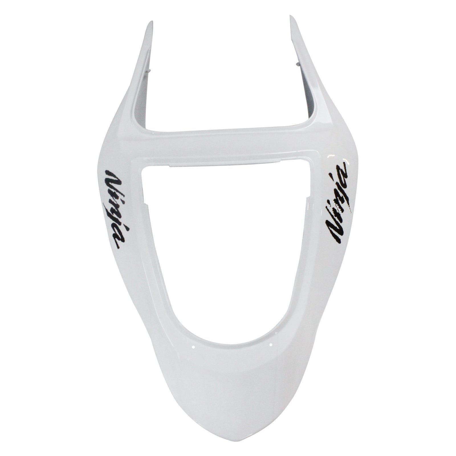 Amotopart 2003-2004 Kawasaki Zx6R 636 White Fairing Kit With Black Logo