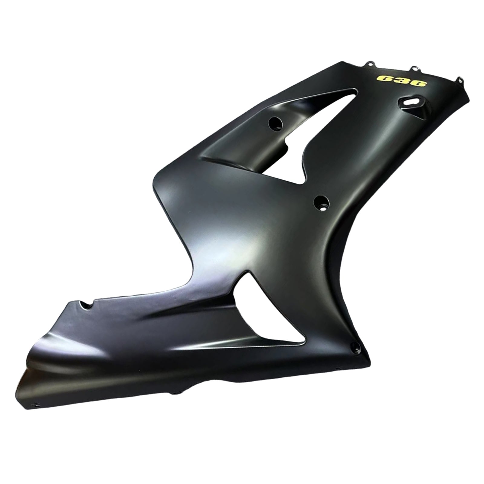 Amotopart 2003-2004 Kawasaki Zx6R 636 Black Fairing Kit With Gold Logo