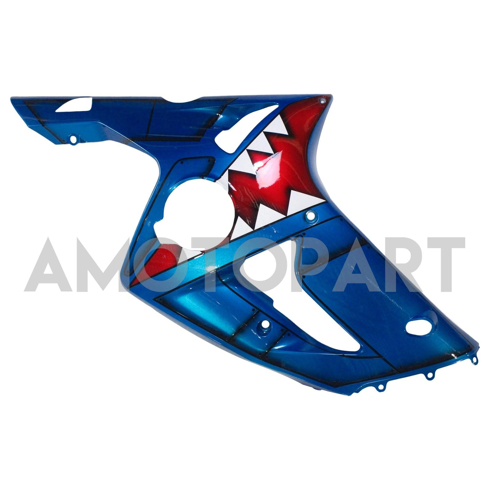Amotopart 2003-2004 Kawasaki ZX6R 636 Kit de carénage de requin bleu