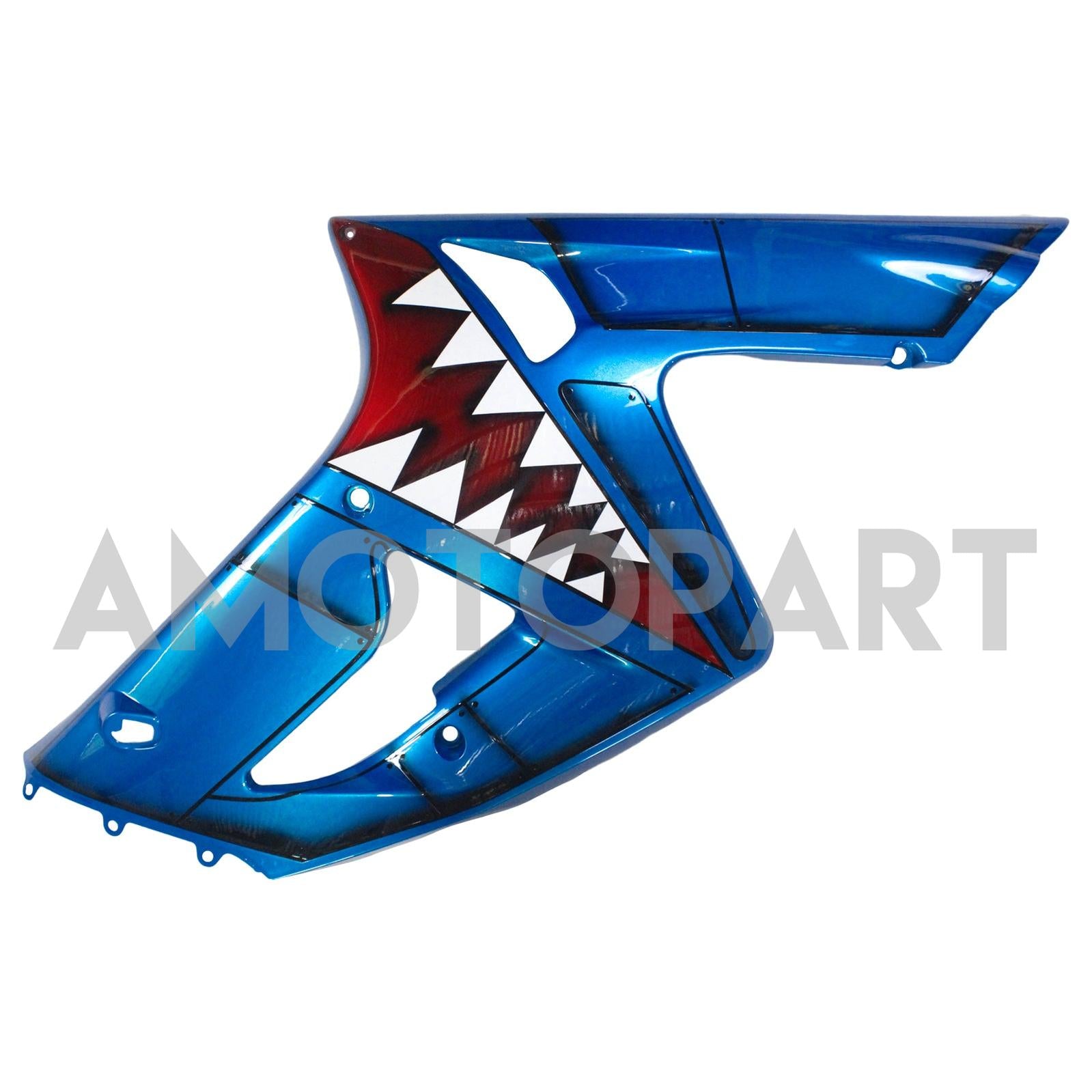 Amotopart 2003-2004 Kawasaki ZX6R 636 Kit de carénage de requin bleu