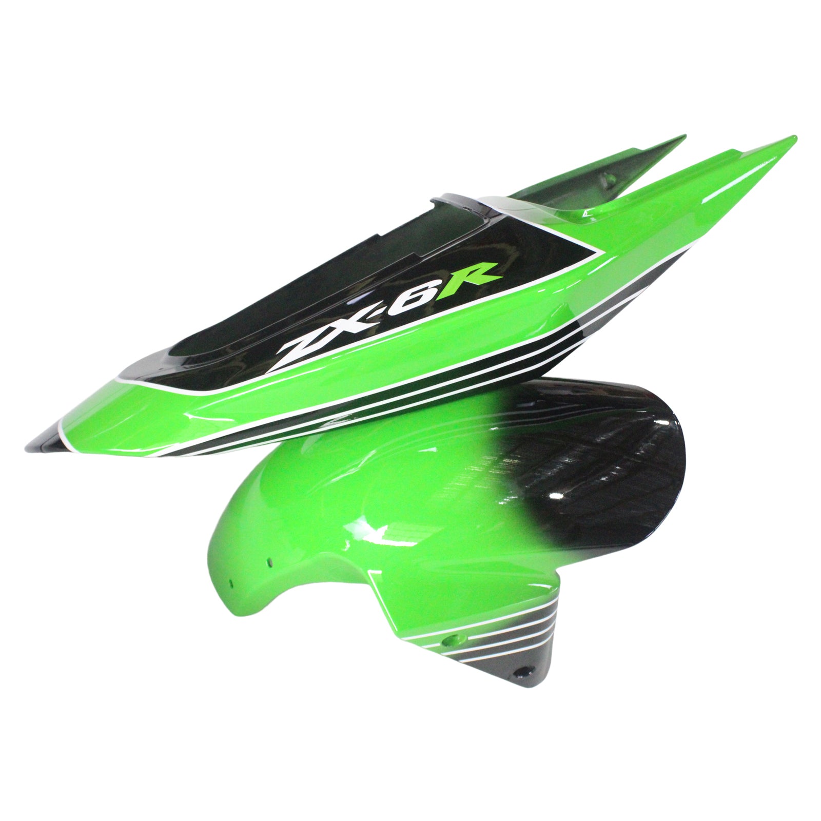 Amotopart 2003-2004 Kawasaki Zx6R 636 Black Green Fairing Kit