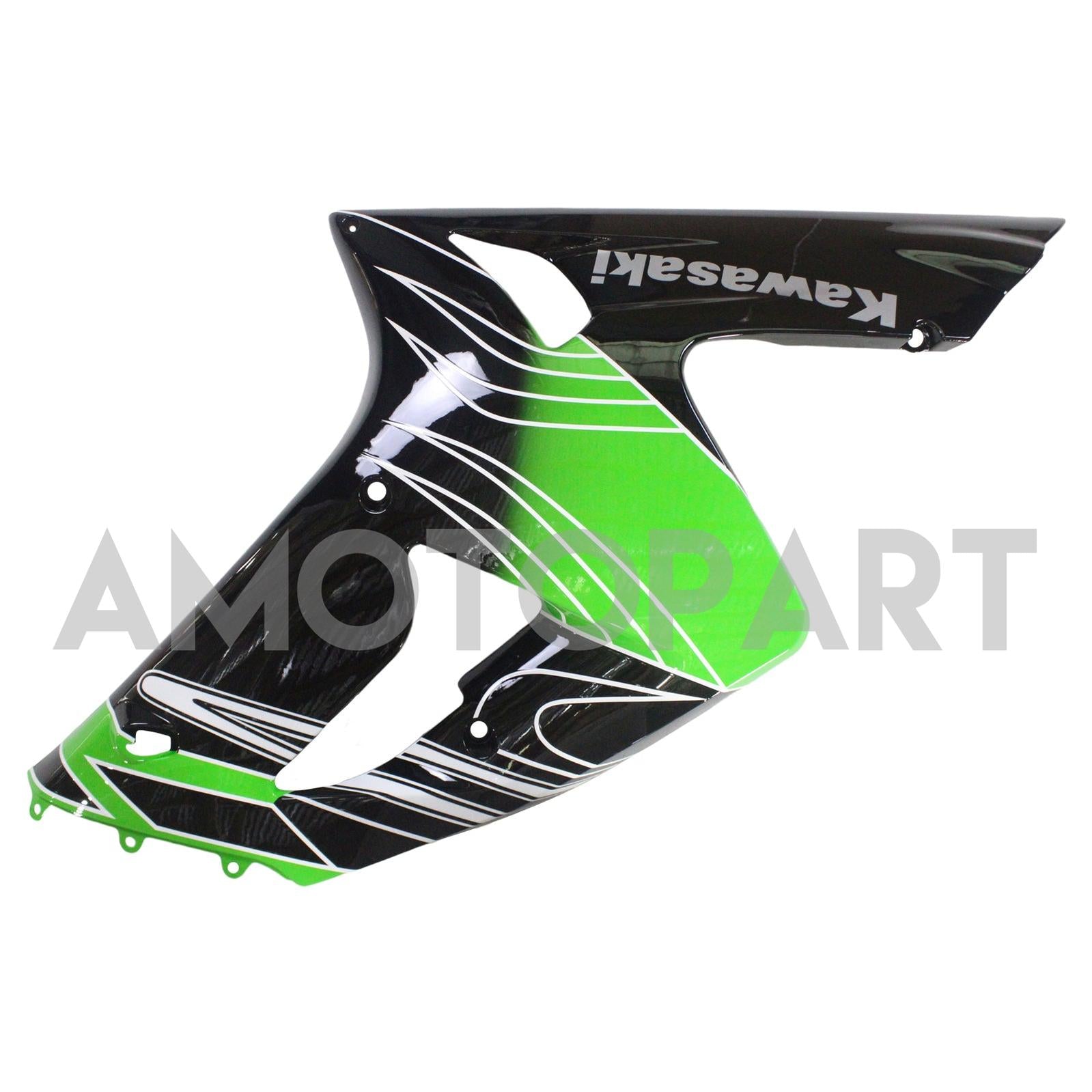 Amotopart 2003-2004 Kawasaki Zx6R 636 Black Green Fairing Kit