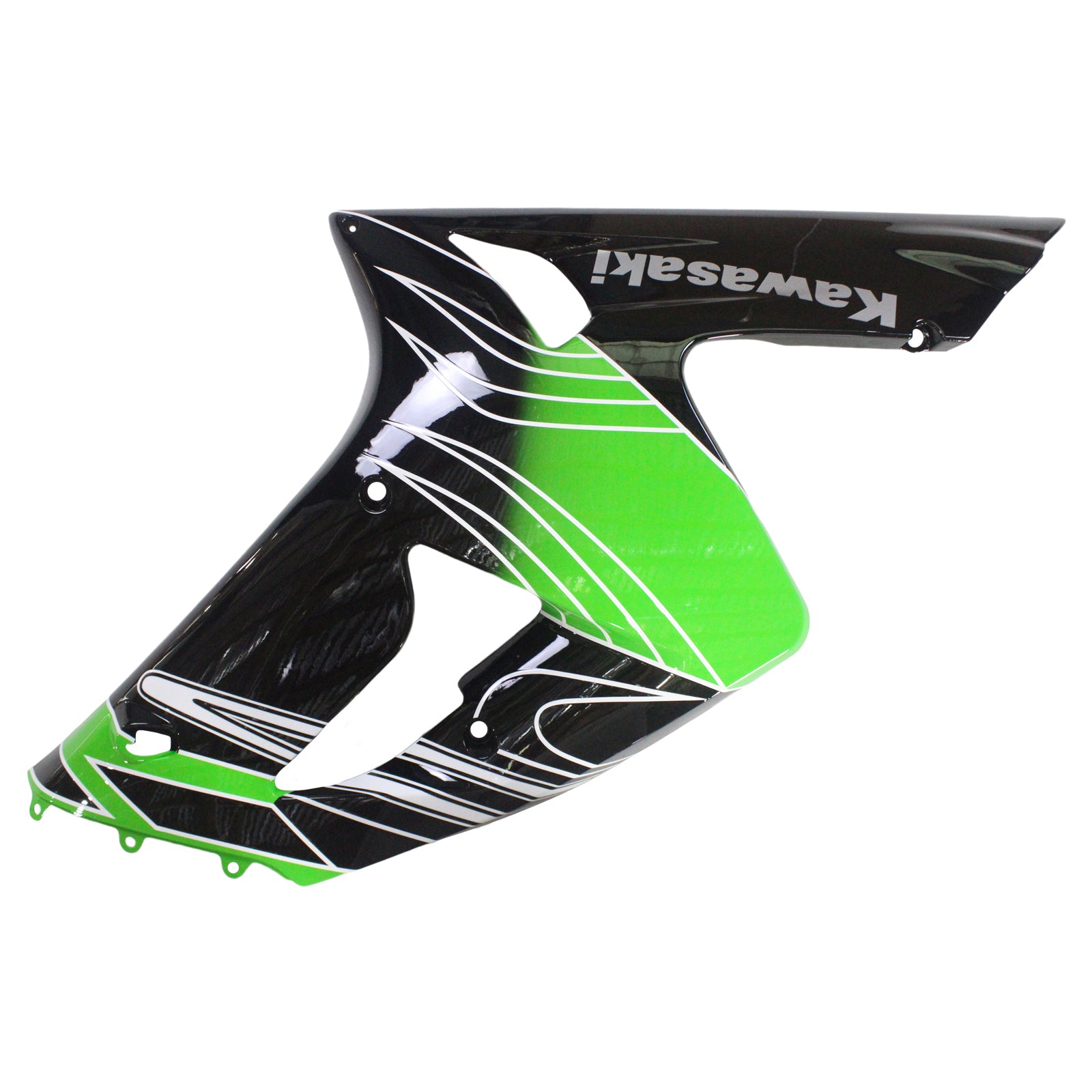 Amotopart 2003-2004 Kawasaki Zx6R 636 Black Green Fairing Kit