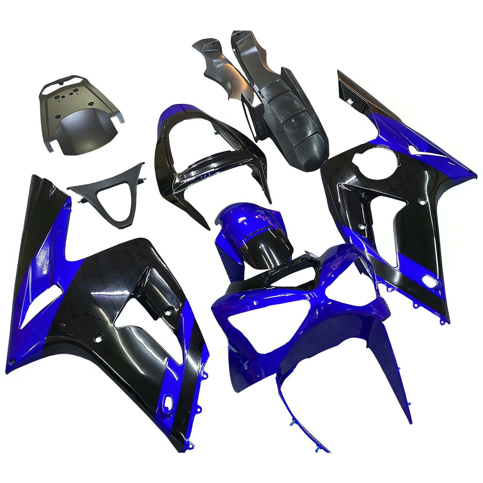 Amotopart 2003-2004 ZX6R 636 Kawasaki Blue&Black  Fairing Kit