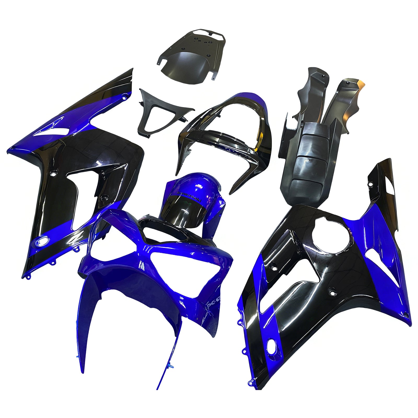 Amotopart 2003-2004 ZX6R 636 Kawasaki Blue&Black  Fairing Kit