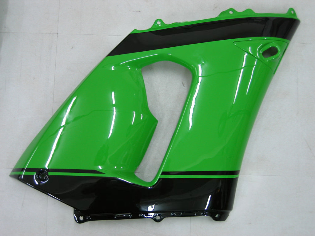Amotopart 2005-2006 Kawasaki ZX6R 636 Black Green Fairing Kit