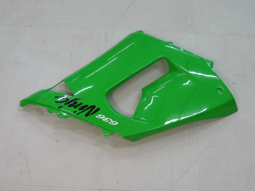 Amotopart 2005-2006 Kawasaki ZX6R 636 Green Black Fairing Kit