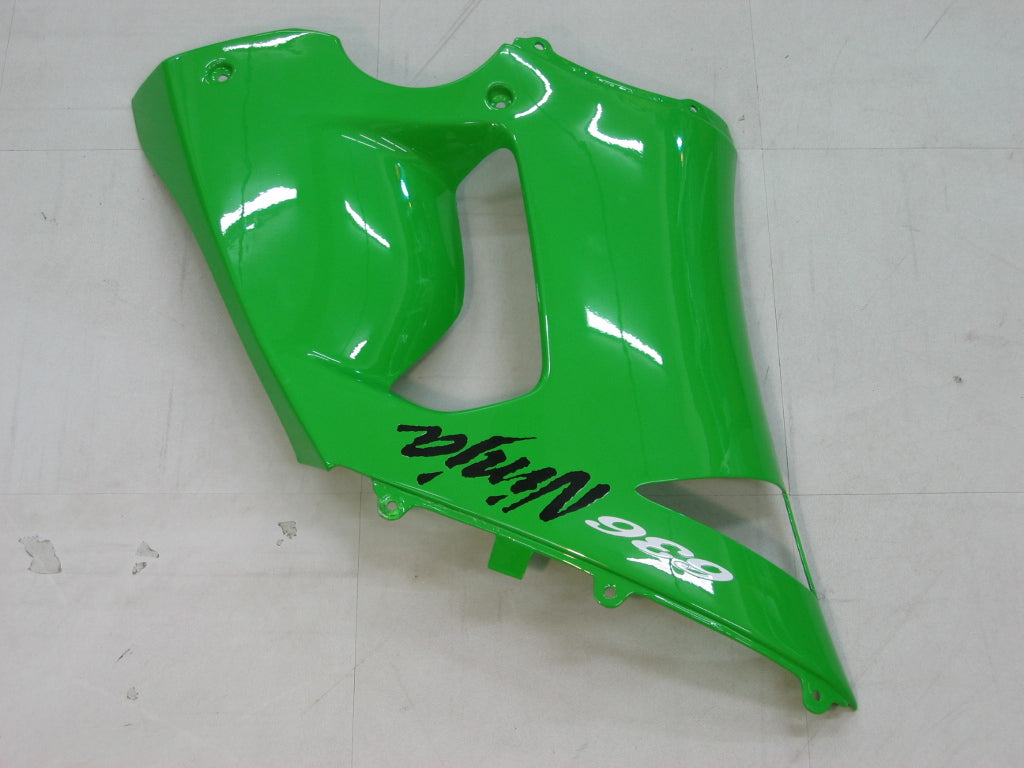 Amotopart 2005-2006 Kawasaki ZX6R 636 Green Black Fairing Kit