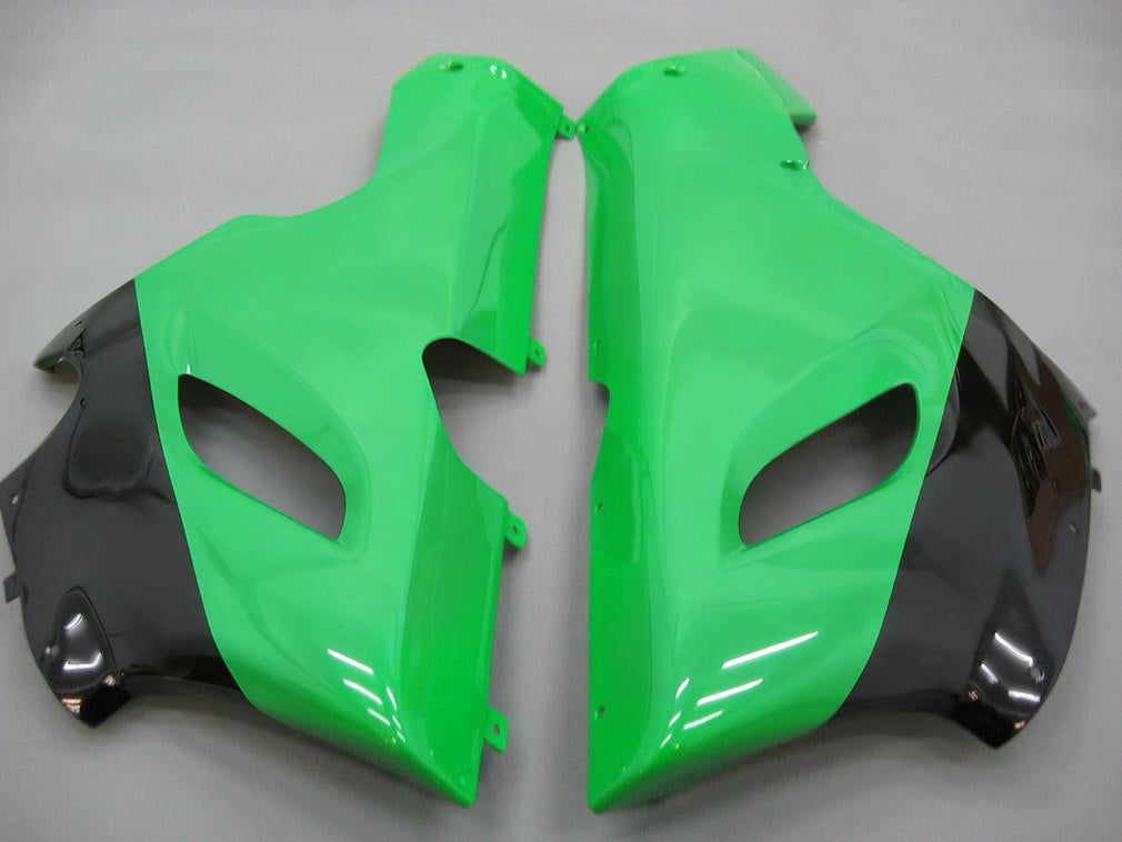 Amotopart 2005–2006 Kawasaki ZX6R 636 Schwarz & Grünes Verkleidungsset