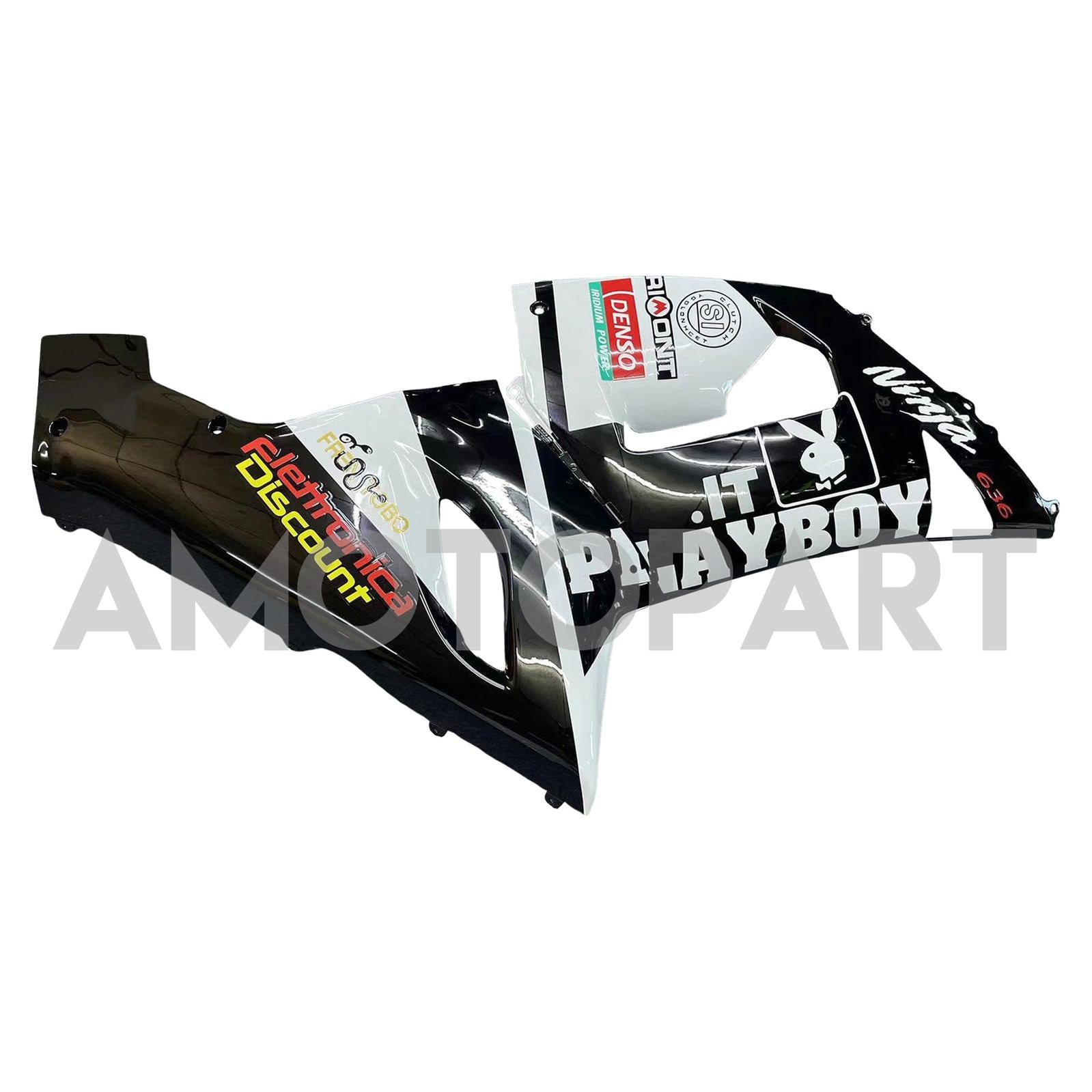 Amotopart 2005–2006 Kawasaki ZX6R 636, Schwarz&Weißes Playboy-Verkleidungsset