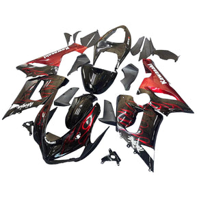 Amotopart 2005-2006 Kawasaki ZX6R 636 Black&Red Fairing Kit