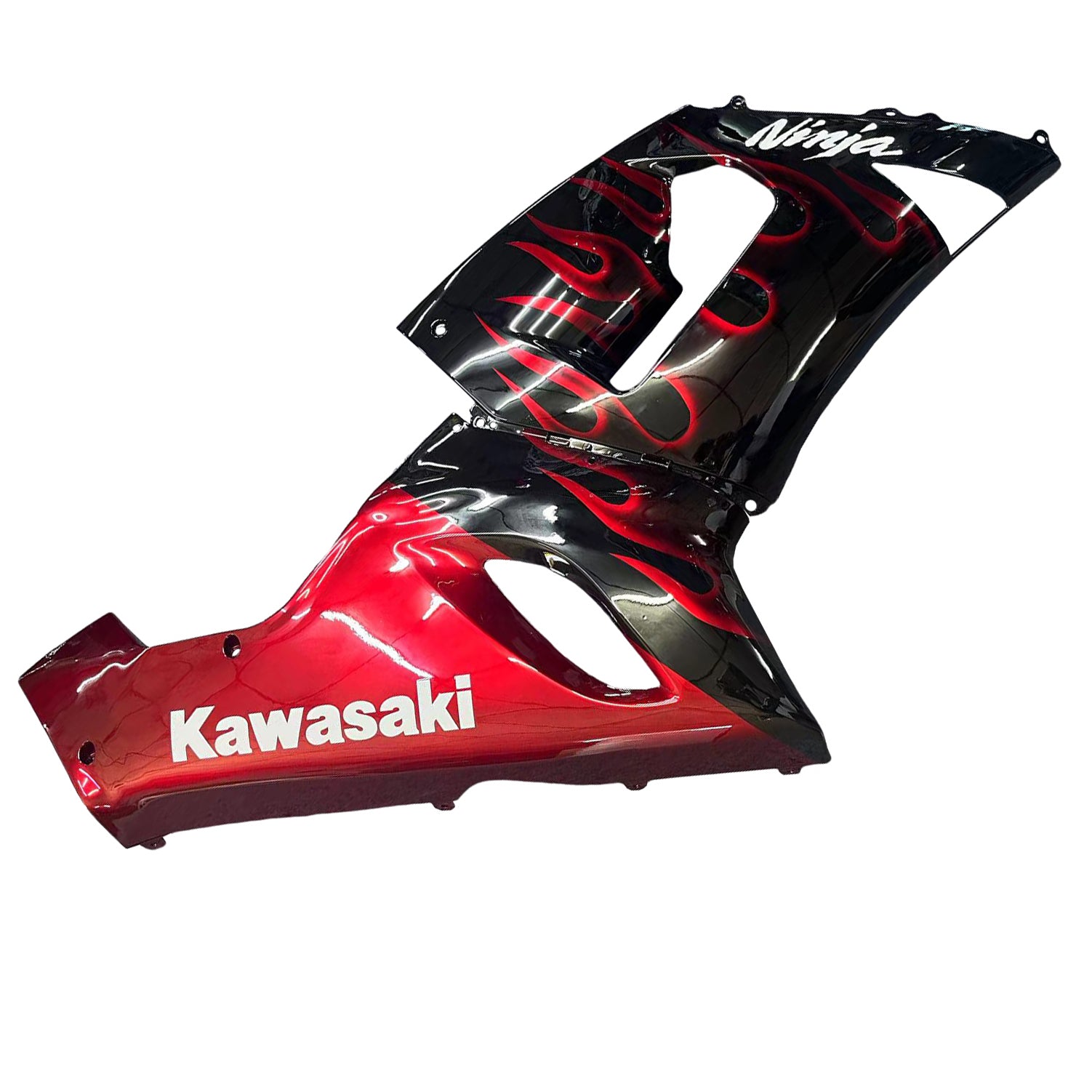 Amotopart 2005-2006 Kawasaki ZX6R 636 ブラック&レッド フェアリングキット