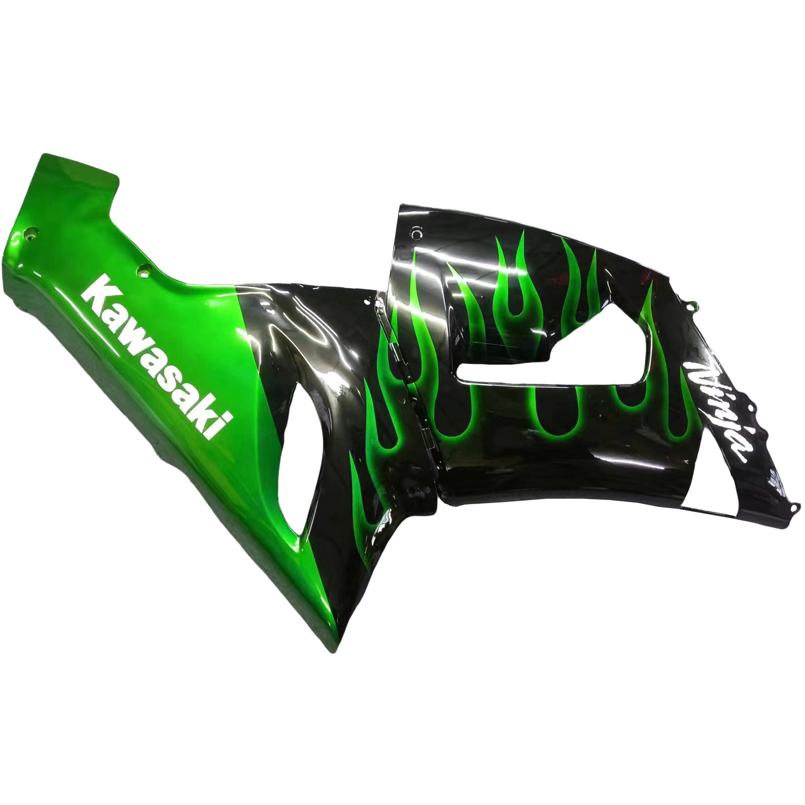 Amotopart 2005-2006 Kawasaki ZX6R 636 Fairing Green&Black Kit