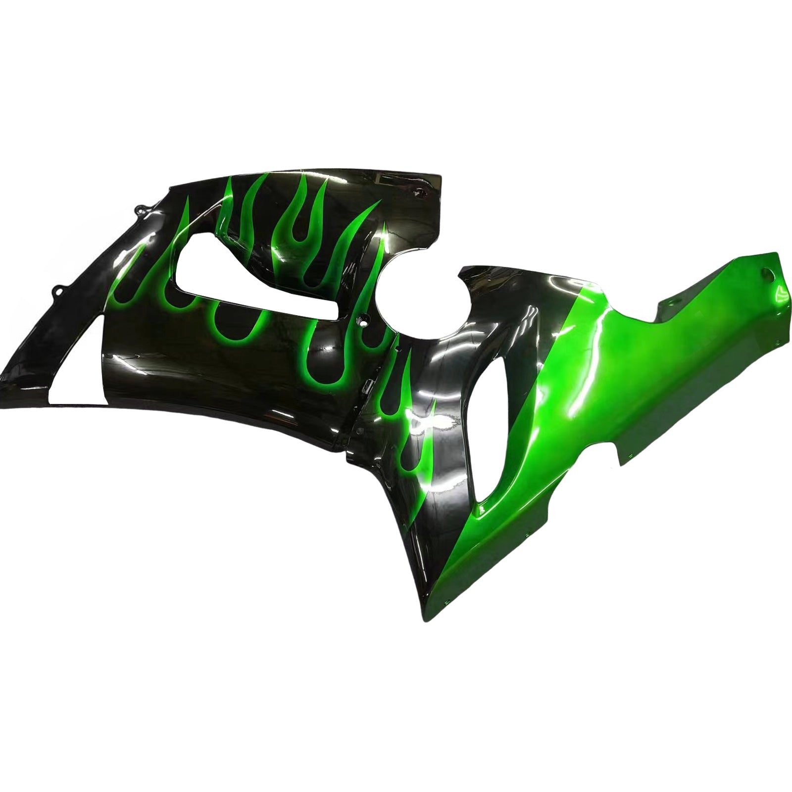 Amotopart 2005-2006 Kawasaki ZX6R 636 Fairing Green&Black Kit