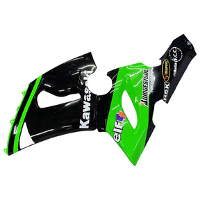 Amotopart 2005-2006 Kawasaki ZX6R 636 Black Green Fairing Kit