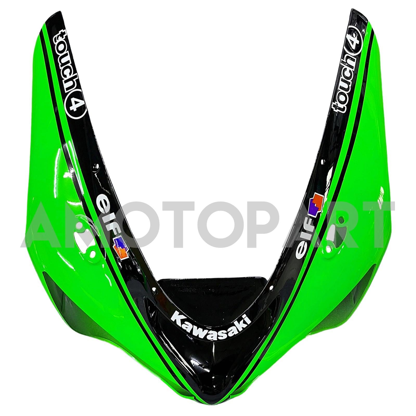 Amotopart 2005-2006 Kawasaki ZX6R 636 Black Green Fairing Kit