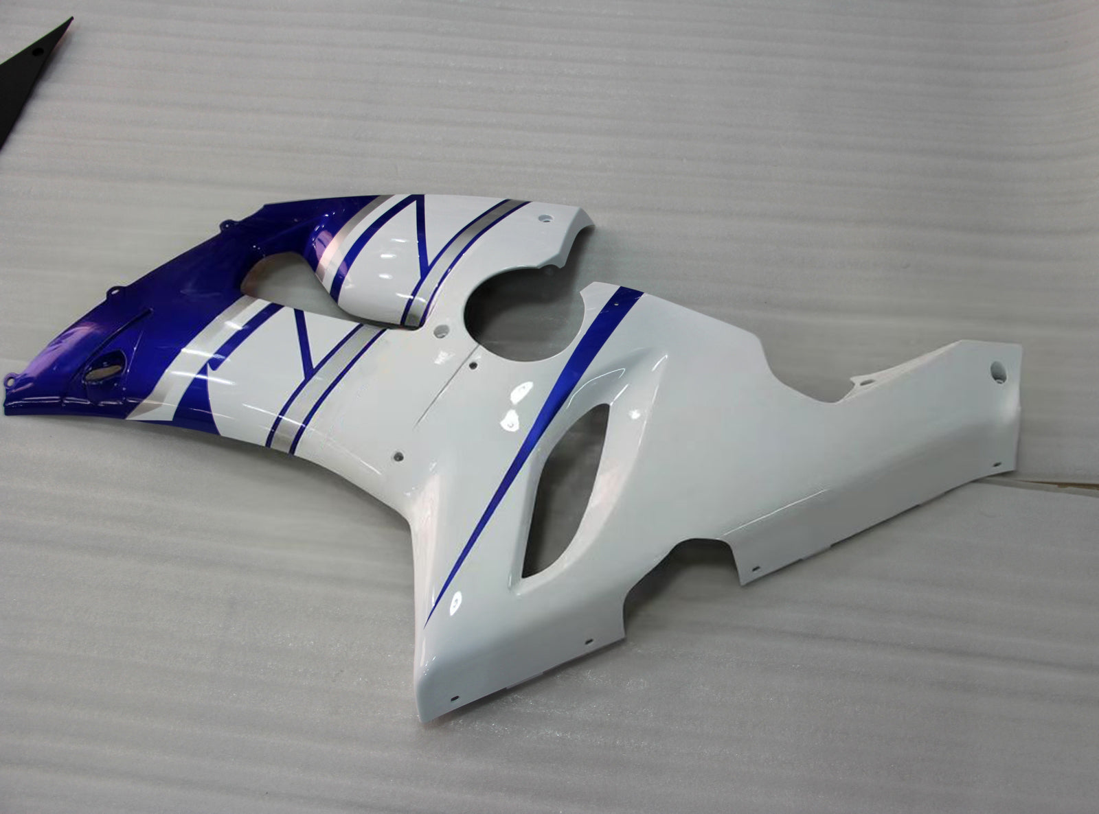 Amotopart 2005-2006 Kawasaki ZX6R 636 Kit de carénage bleu blanc