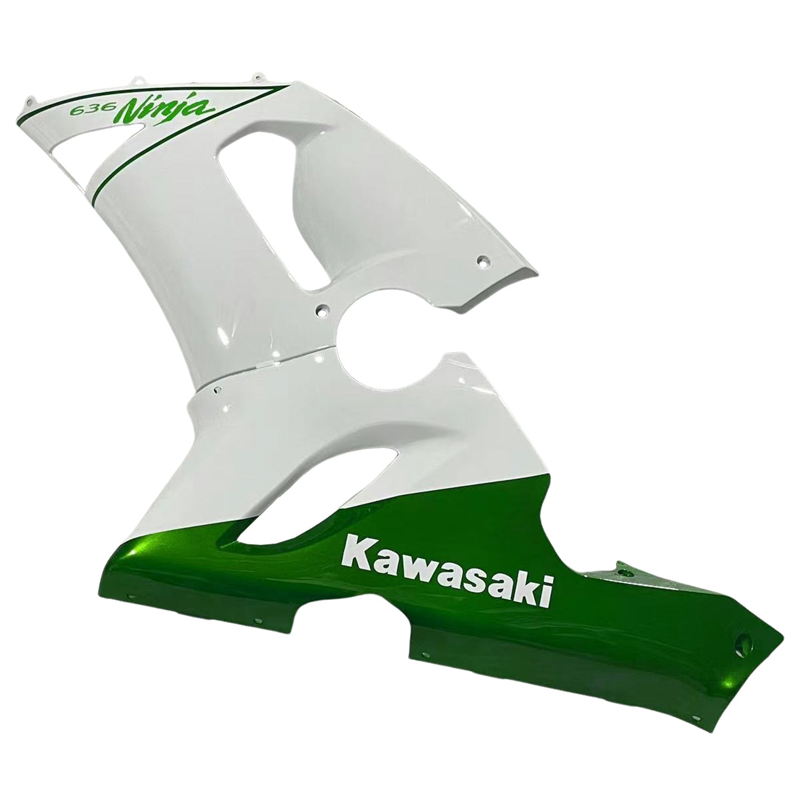 Amotopart 2005-2006 Kawasaki ZX6R 636 White&Green Fairing Kit