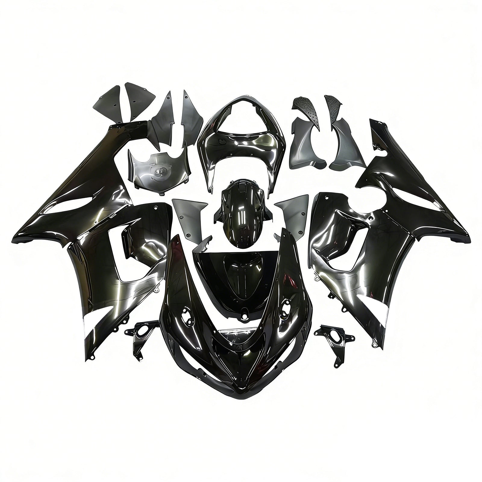 Amotopart 2005–2006 Kawasaki ZX6R 636 Black Monster Verkleidungsset