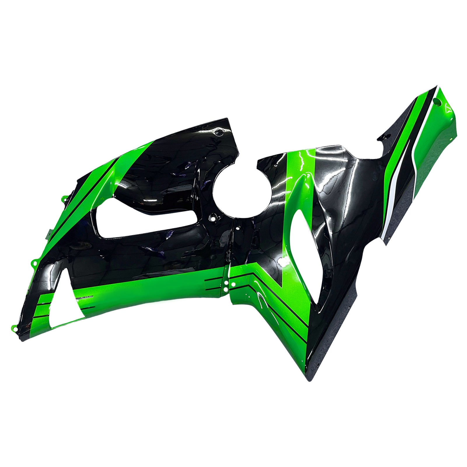 Amotopart 2005-2006 Kawasaki ZX6R 636 Black & Green Style1 Fairing Kit