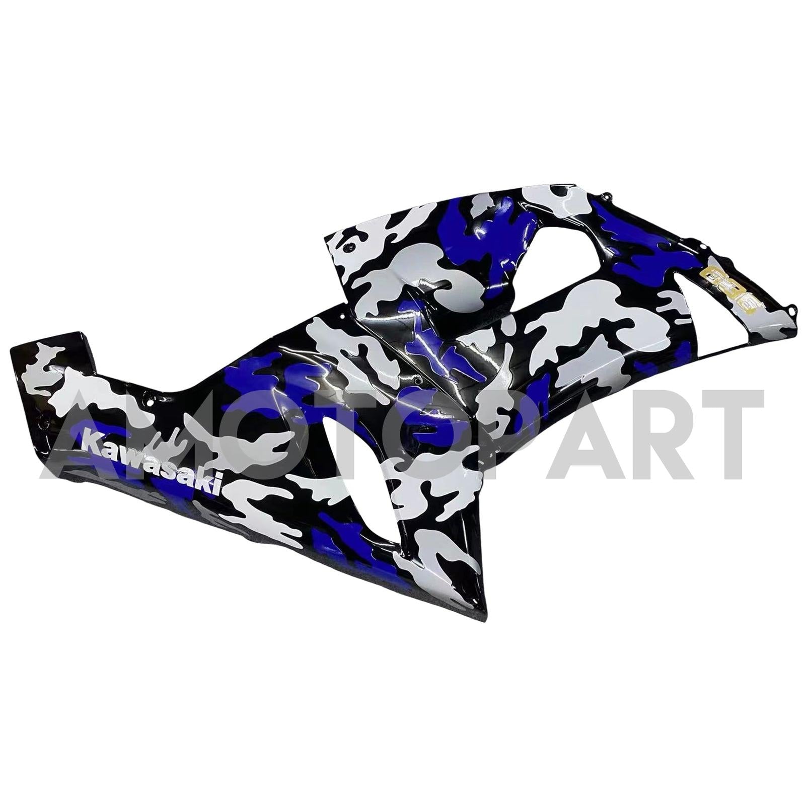 Amotopart 2005-2006 Kawasaki ZX6R 636 Blue&White Camouflage Fairing Kit