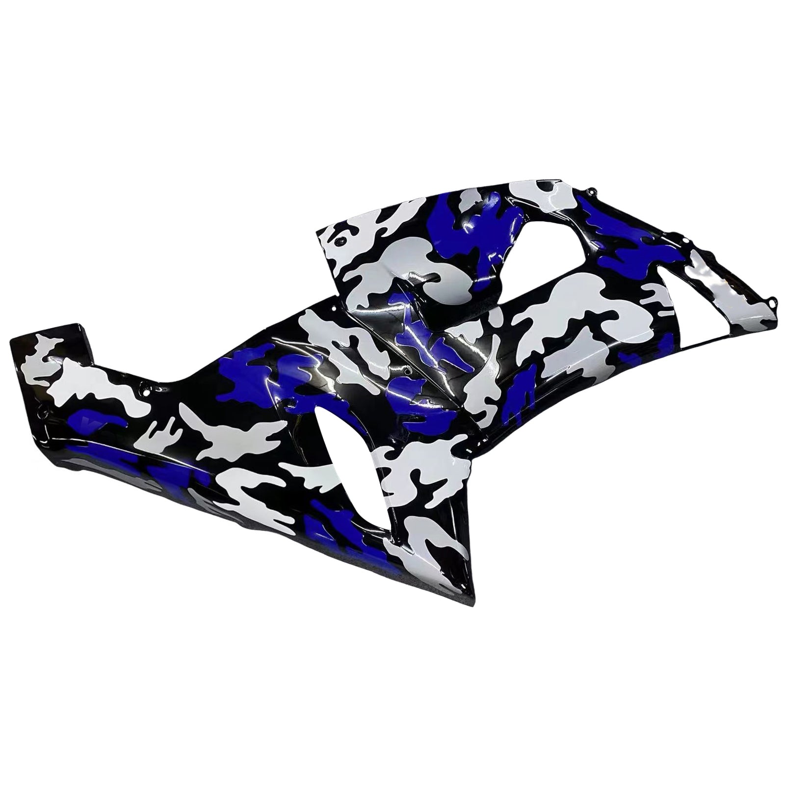 Amotopart 2005-2006 Kawasaki ZX6R 636 Blue & White Camouflage Fairing Kit