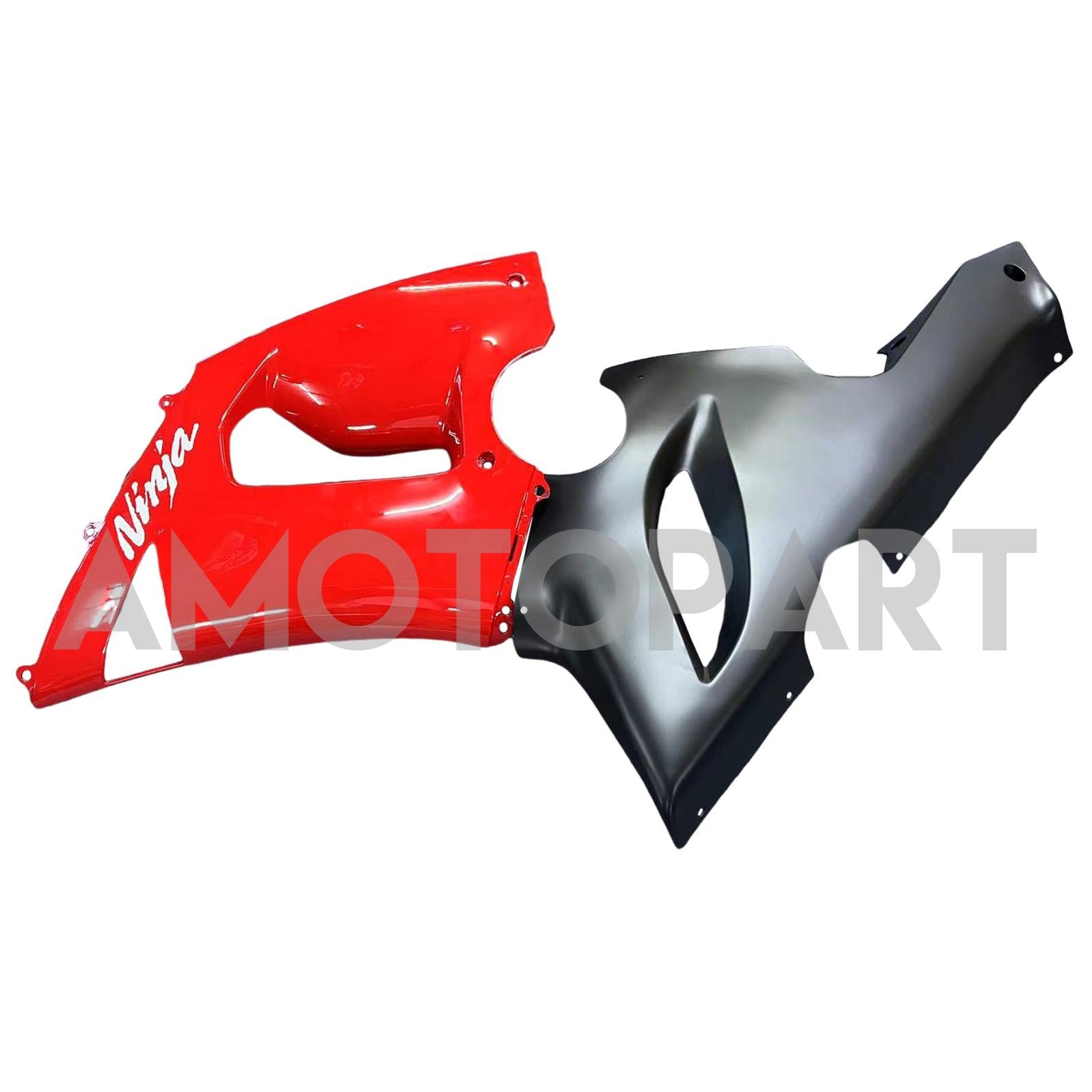 Amotopart 2005-2006 Kawasaki ZX6R 636 Red & Black Fairing Kit